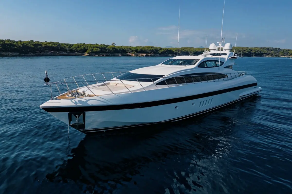 Mangusta 105, flybridge — Ibiza Yachts Hire, Ibiza