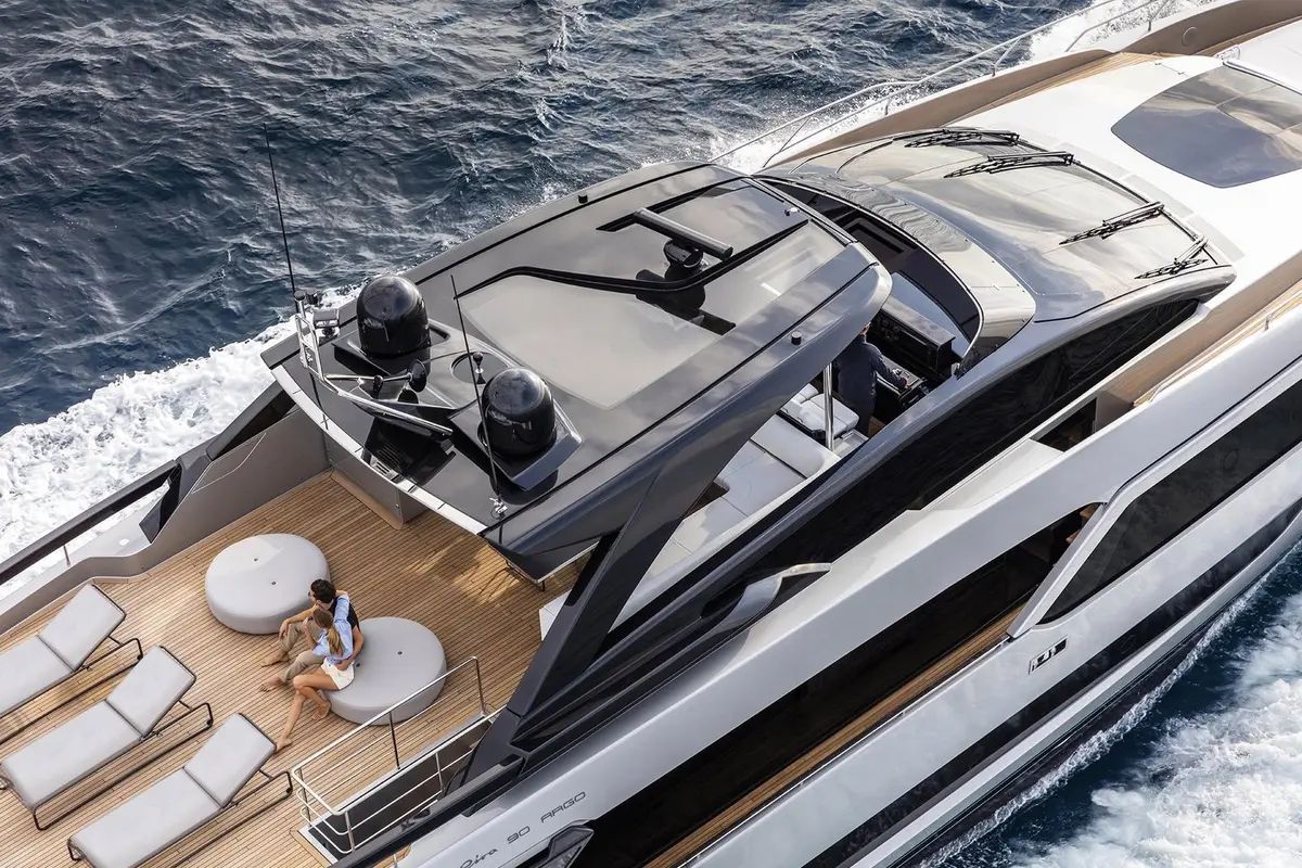 Riva 90, aft deck — Ibiza Yachts Hire, Ibiza